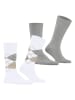 Burlington Socken 2er Pack in Weiß/Grau