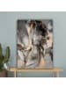 MuchoWow Leinwand bilder Abstrakte Kunst gold grau (BxH)