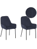 Beliani 2er-Set Esszimmerstuhl LOVERNA in Blau/Schwarz