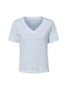 Marie Lund T-Shirt in weiß hellblau - 0002