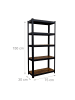 relaxdays Schwerlastregal in Schwarz/ Braun - (B)75 x (H)150 x (T)30 cm