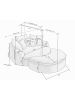 ABRIHOME Sessel in Hellgrau Polyester 55 Zoll mit Kissen Verstellbar