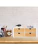 relaxdays Schreibtisch Organizer in Weiß/Natur - (B)33 x (H)14 x (T)21 cm