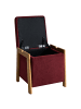 Beliani Pouf EDLAND in Rot/Braun - (W) 45 x (H) 44 x (L) 43 cm