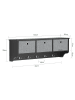 SoBuy Wandgarderobe in Schwarz - (B)100 x (H)30 x (T)20cm