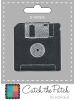 Catch the Patch Diskette FloppyApplikation Bügelbild inSchwarz