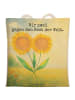 Mr. & Mrs. Panda Shopper-Tasche Blume Sonnenblume Design mit Spruch in Weiß