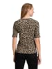 Betty Barclay Basic Shirt mit Rippenstruktur in Khaki/Schwarz