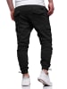 DAILY COTTON Cargohose - mit elastischem Bund Slim-Fit Jogger-Hose Jeanshose Stoffhose in Schwarz