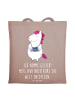 Mr. & Mrs. Panda Tragetasche Einhorn Fotograf mit Spruch in Braun Pastell