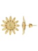 Adeliás Damen Ohrringe – Ohrstecker Sonne aus Edelstahl in gold