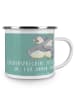 Mr. & Mrs. Panda Emaille Becher Eheversprechen für immer mit Spruch in Meeresbrise