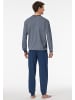 Schiesser Pyjama lang für Herren in blau