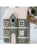 Chic Antique Lichthaus VERTE Grün CHAMONIX Haus für Teelicht 14 cm