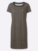 Sieh an! Jerseykleid in beige-schwarz-bedruckt