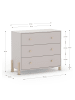 CALICOSY Kommode DAPHNÉ in Creme - (W) 90  x (H) 80  x (L) 40  cm