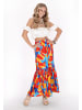 IZIA Women Skirt in red multicolor