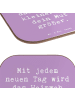 Mr. & Mrs. Panda Glas-Untersetzer Spruch Heimweh überwinden Mut ... in Lavendeltraum