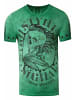 Rusty Neal T-Shirt Verwaschen mit Skull-Print in Grün