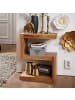 KADIMA DESIGN Beistelltisch S-Cube: Sheesham-Holz, S-Form, 44x30 cm, 60 cm Höhe in Beige
