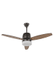 Beliani 2-tlg Deckenventilator mit Licht MLAVA in Braun/Weiß/Schwarz