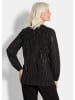 GOLDNER Kurzgröße:  Chiffonjacke Edle Pailletten-Jacke mit V-Ausschnitt in schwarz / beere / gemustert