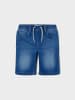 name it Long Shorts in dark blue denim