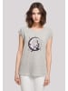 F4NT4STIC T-Shirt Gothic Valentinstag Skelett Mond in grau meliert
