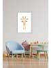 Crochetts Kinderbild mit Giraffenmotiv in Weiß – (B)33 x (H)43 x (T)2 cm