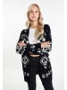 IZIA Damen Cardigan in Schwarz Wollweiss