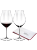 RIEDEL Glas 2er Set Pinot Noir Gläser inkl. Poliertuch Performance 830 ml in transparent