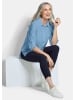 GOLDNER Kurzgröße:  Baumwollbluse mit Hemdkragen in blau