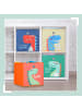 relaxdays 4 x Kinder Aufbewahrungsboxen "Dinos B" in Bunt - (B)30 x (H)30 x (T)30 cm