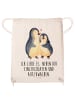 Mr. & Mrs. Panda Sportbeutel Pinguine Einschlafen mit Spruch in Creme