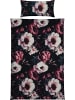 Erwin Müller Edel Flanell Bettwäsche in schwarz-rose