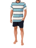 NORMANN Kurzarm Schlafanzug Pyjama Shorty Streifen in türkis