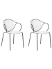 Beliani 2er-Set Esszimmerstuhl IKARIA in Weiß/Schwarz