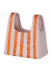 Butlers Vase SHOPPING BAG Streifen in Orange / Beige