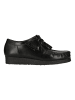 Clarks Schnürschuhe Wallabee in 1216A Blk HiShine Lea