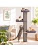 relaxdays Kratzbaum in Grau/ Natur - (H)187 x (D)46 cm