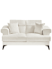 Beliani 3-tlg 2-Sitzer Sofa SKIVE in Weiß/Schwarz