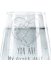 Mr. & Mrs. Panda Gravur Glas Otter Herz mit Spruch in Transparent