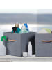 relaxdays 4 x Aufbewahrungsbox in Grau - (B)30 x (H)28,5 x (T)30 cm