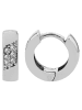 Adeliás Damen Ohrringe – Klappcreole aus 925 Silber mit Zirkonia in silber