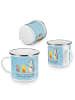 Mr. & Mrs. Panda Kaffeebecher Pinguin Lagerfeuer mit Spruch in Eisblau