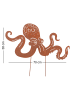 UNUS Gartenstecker Rost Octopus in Braun