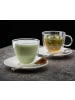 Villeroy & Boch 6er Set Espressogläser mit Untertassen Manufacture Rock 60 ml weiß in weiß