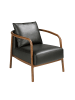 Angel Cerdá Sessel 5178 in Walnuss / Schwarz – (B)75 x (H)81 x (T)80 cm