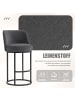 ABRIHOME Barhocker 2er mit Leinenbezug in Grau