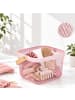 relaxdays Aufbewahrungskorb in Rosa - (B)26x (H)17,5 x (T)24,5 cm